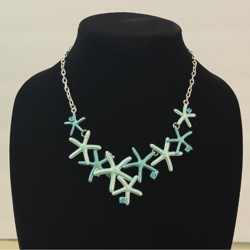 Aqua Tone Starfish Necklace